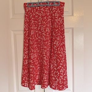 Red with floral skirt-DISCOUNTED SHIPPING